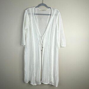 Fourteen & 9th Crochet Cover Up Womens XLarge Topper Tie Front Vacation Cruise